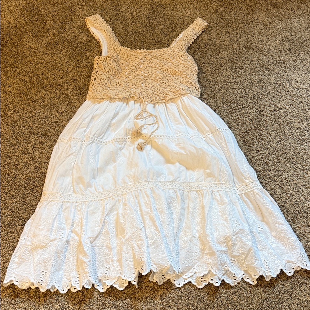 Anthropologie Cream and White Knit Dress